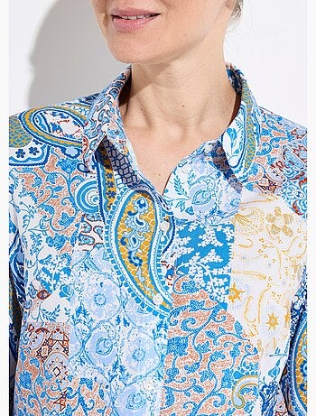 Blusa larga y fluida con botones y estampado paisley - AFIBEL