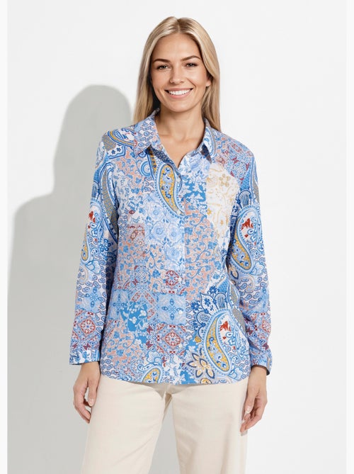 Blusa larga y fluida con botones y estampado paisley - AFIBEL - Kiabi