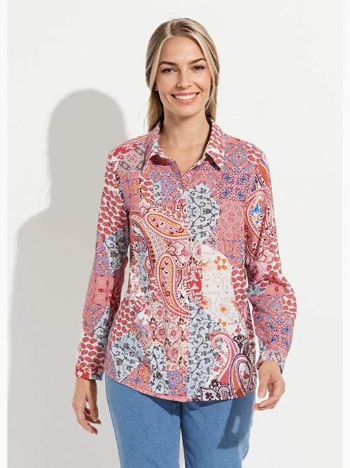 Blusa larga y fluida con botones y estampado paisley - AFIBEL - Kiabi