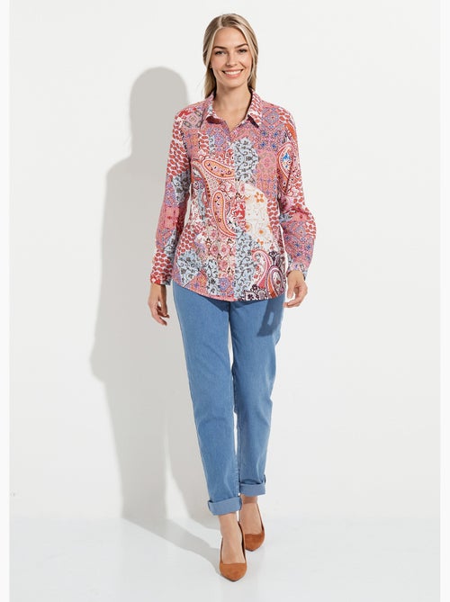 Blusa larga y fluida con botones y estampado paisley - AFIBEL - Kiabi