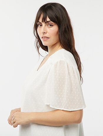 Blusa ligera con volante de plumeti