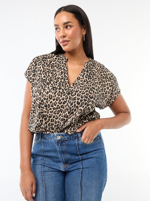 Blusa ligera de manga corta - Kiabi Blusa ligera de manga corta - Kiabi