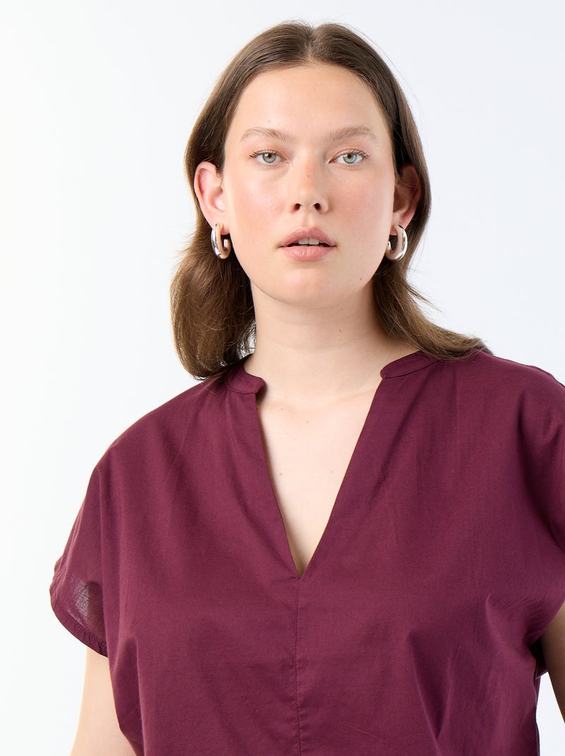 Blusa ligera de manga corta Rosa - Kiabi