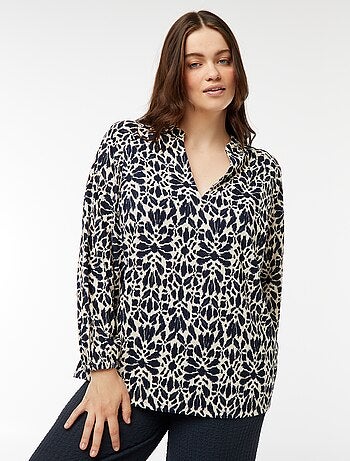 Blusa ligera de manga larga con motivo
