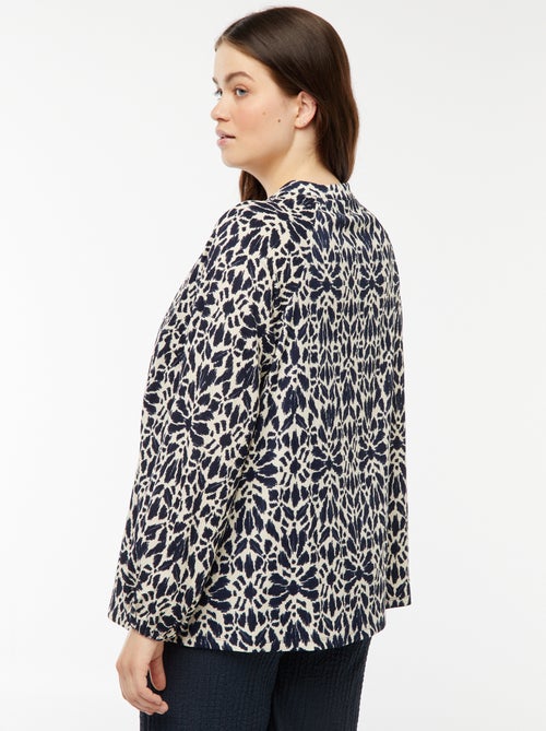 Blusa ligera de manga larga con motivo - Kiabi