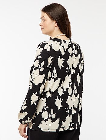 Blusa ligera de manga larga con motivo
