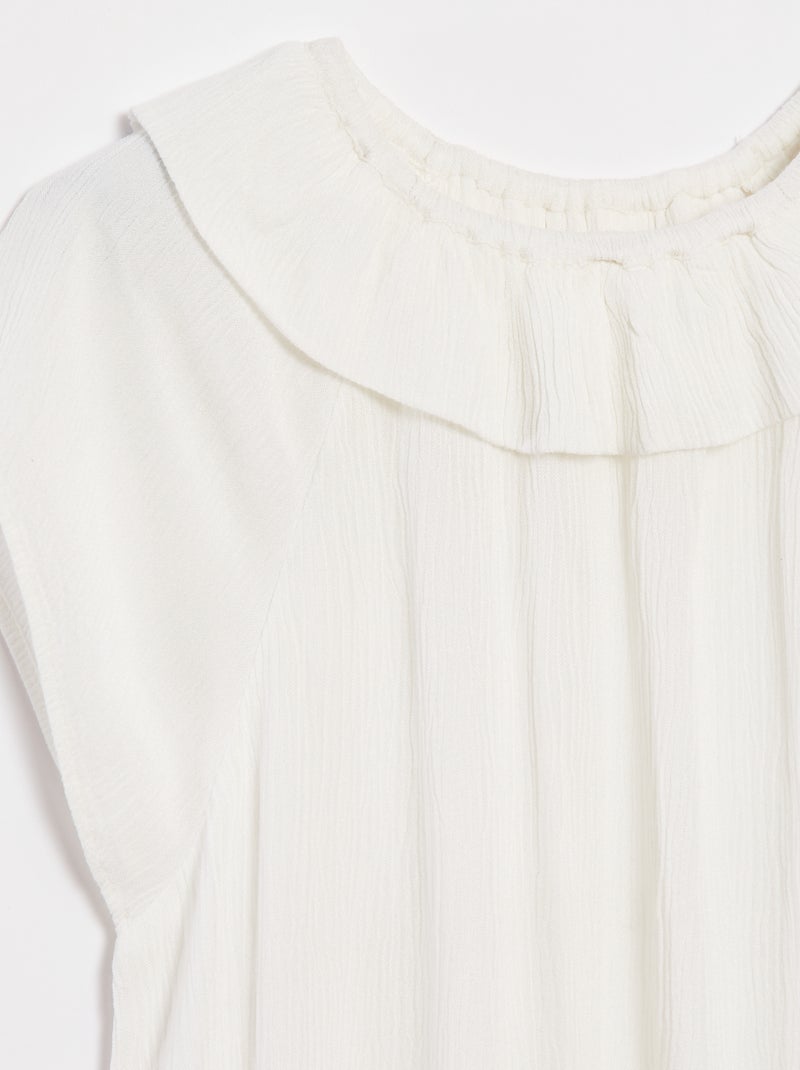 Blusa ligera sin mangas lisa Blanco - Kiabi