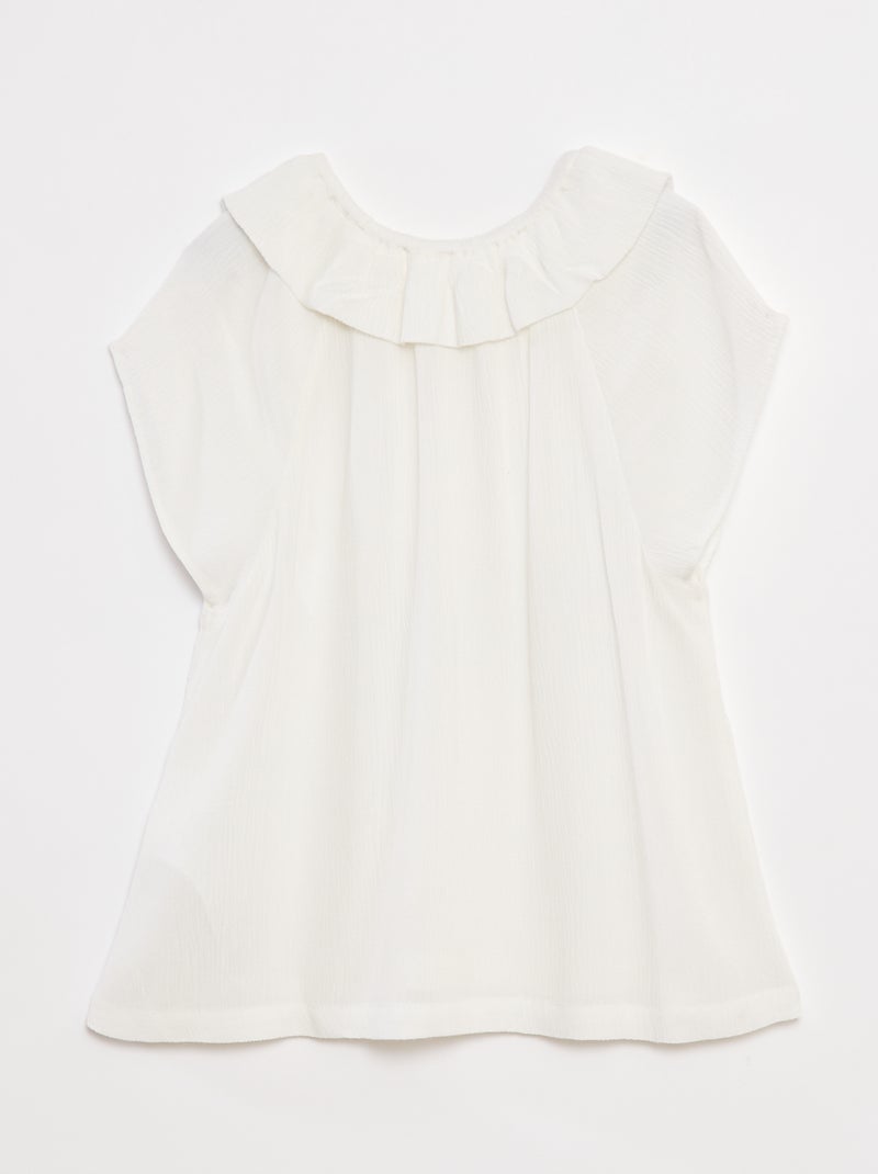 Blusa ligera sin mangas lisa Blanco - Kiabi