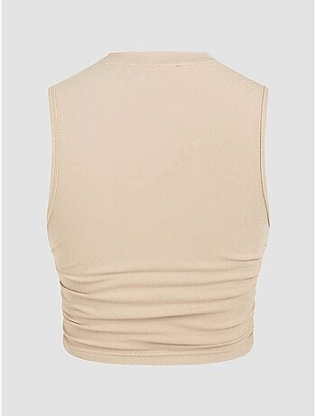 Blusa lisa con detalle fruncido hiccup