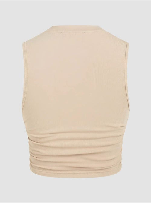 Blusa lisa con detalle fruncido hiccup - Kiabi Blusa lisa con detalle fruncido hiccup - Kiabi