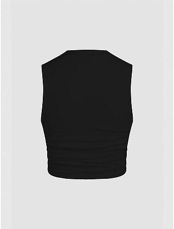 Blusa lisa con detalle fruncido hiccup