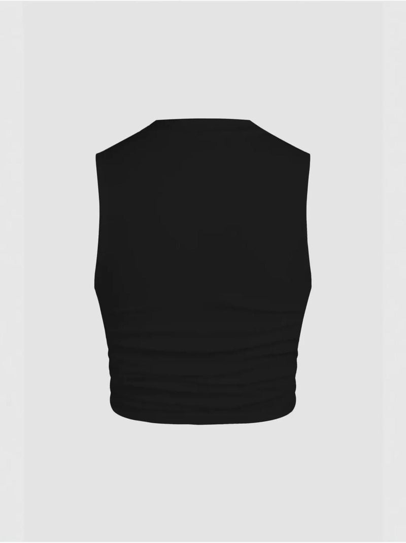 Blusa lisa con detalle fruncido hiccup Negro - Kiabi