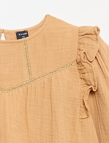 Blusa lisa de gasa de algodón