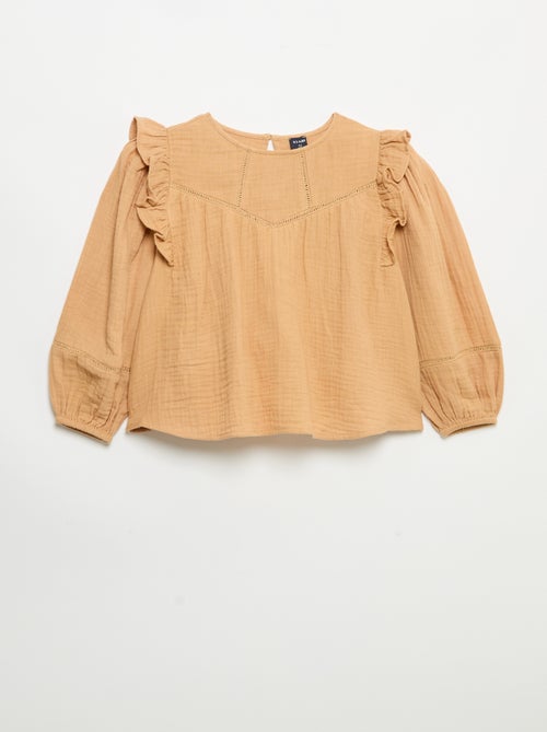 Blusa lisa de gasa de algodón - Kiabi
