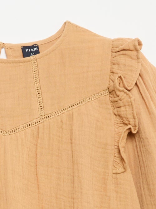 Blusa lisa de gasa de algodón - Kiabi