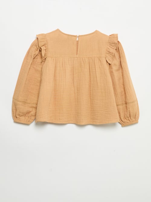 Blusa lisa de gasa de algodón - Kiabi