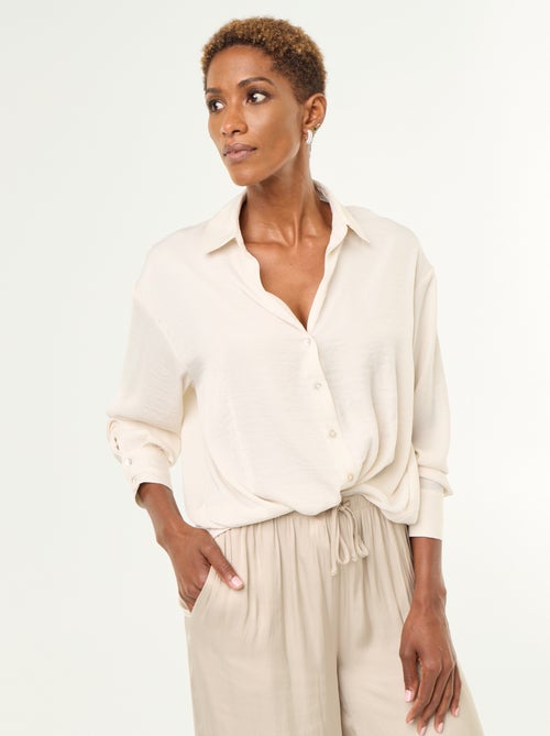 Blusa lisa satinada - Kiabi