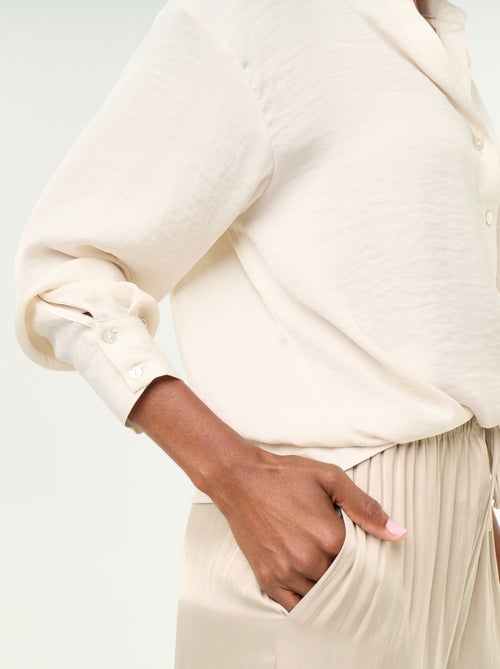 Blusa lisa satinada - Kiabi