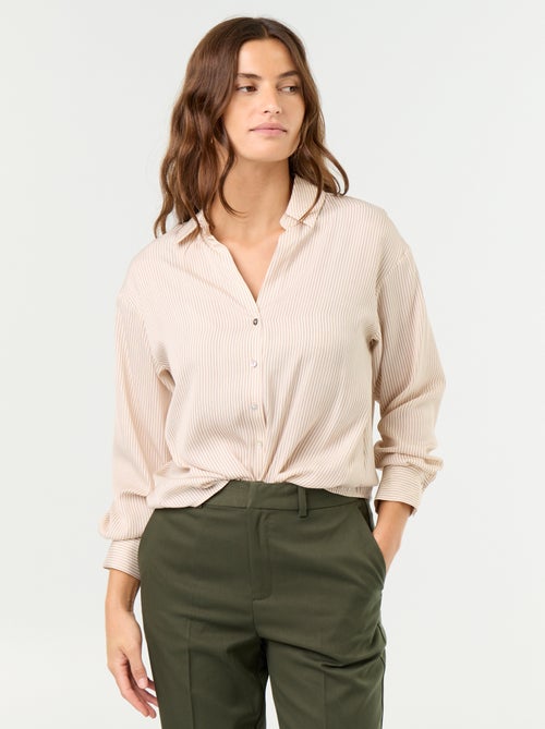 Blusa lisa satinada - Kiabi Blusa lisa satinada - Kiabi