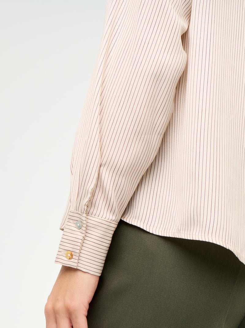 Blusa lisa satinada Blanco - Kiabi