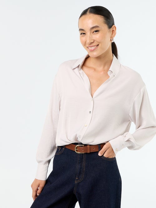 Blusa lisa satinada - Kiabi Blusa lisa satinada - Kiabi