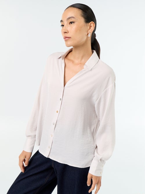Blusa lisa satinada - Kiabi Blusa lisa satinada - Kiabi