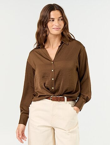 Blusa lisa satinada
