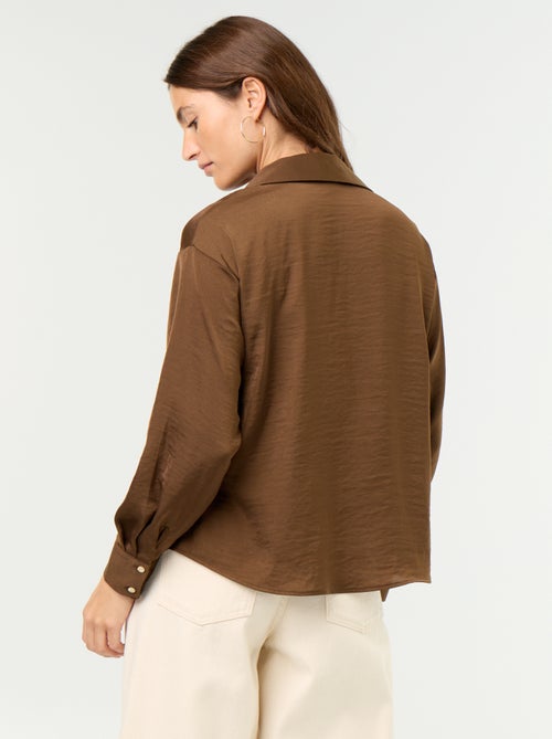 Blusa lisa satinada - Kiabi Blusa lisa satinada - Kiabi