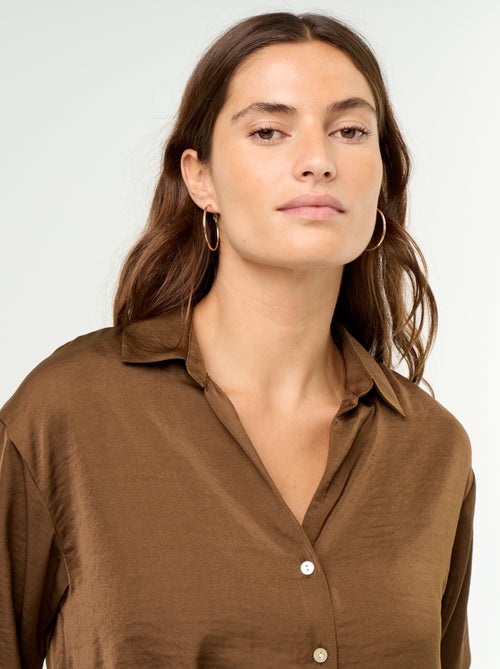 Blusa lisa satinada - Kiabi Blusa lisa satinada - Kiabi
