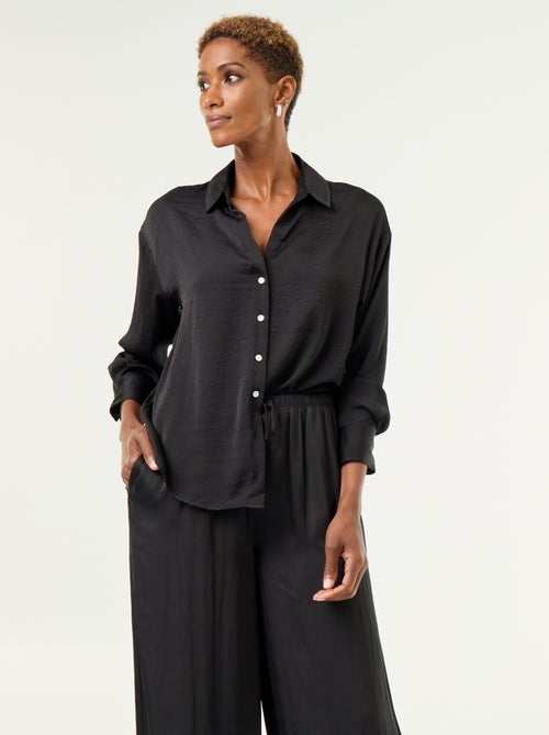 Blusa lisa satinada - Kiabi Blusa lisa satinada - Kiabi