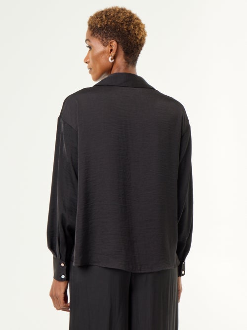 Blusa lisa satinada - Kiabi Blusa lisa satinada - Kiabi