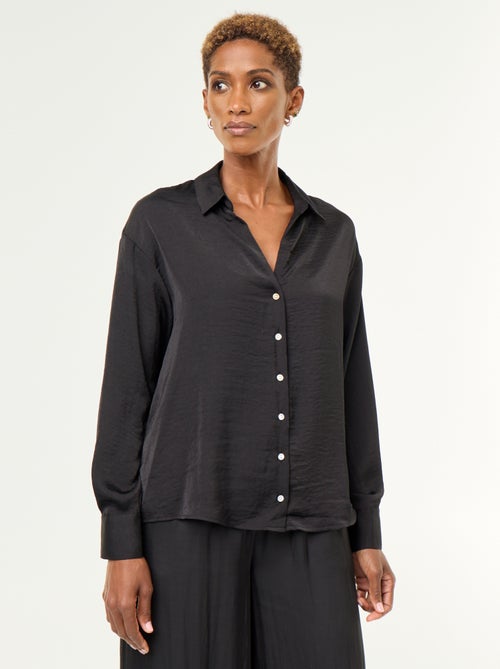 Blusa lisa satinada - Kiabi Blusa lisa satinada - Kiabi
