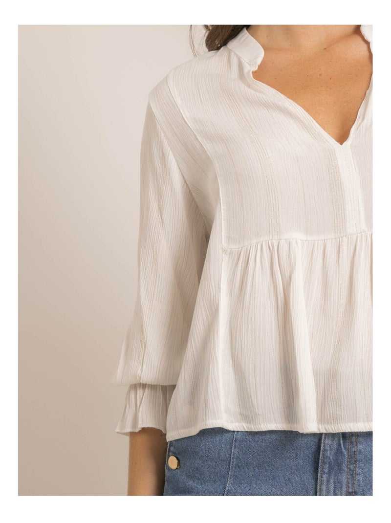 Blusa lurex FERGIE Blanco - Kiabi