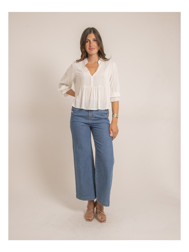 Blusa lurex FERGIE Blanco - Kiabi
