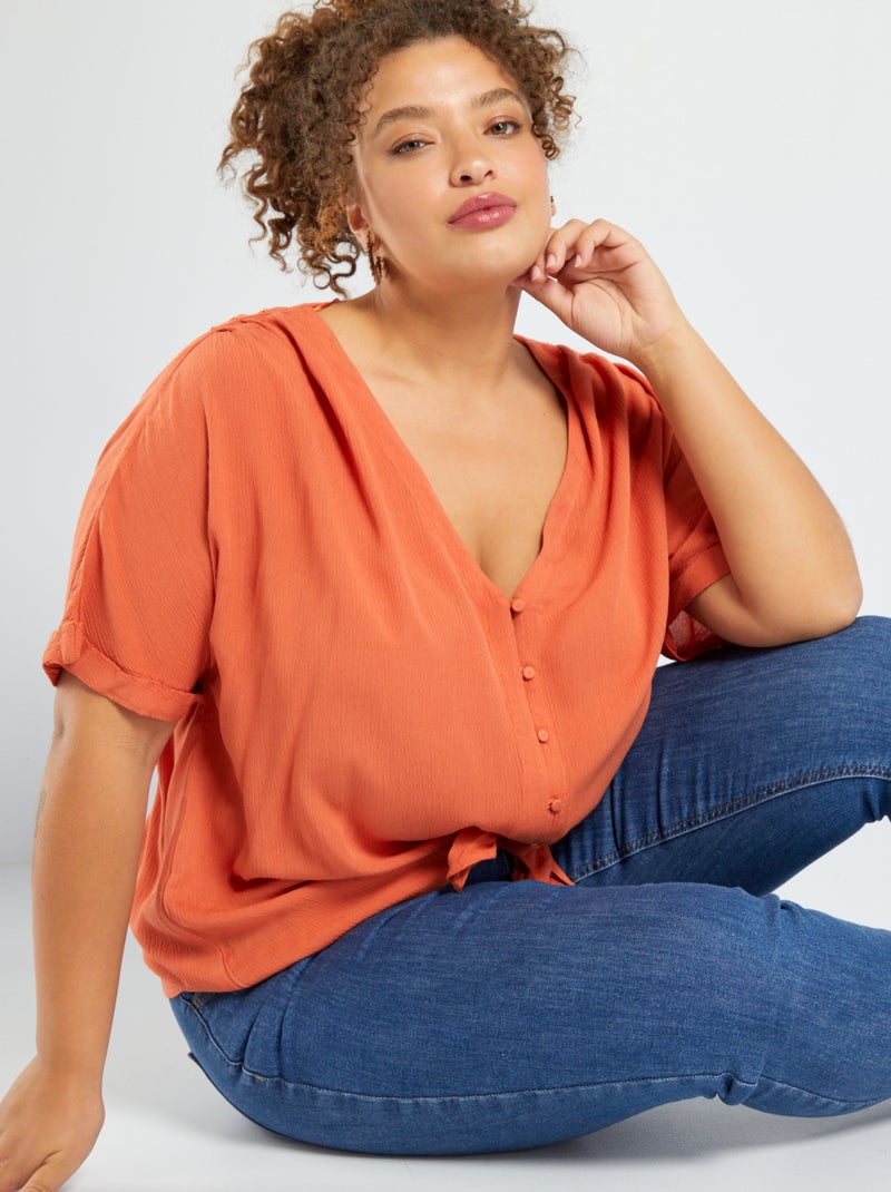 Blusa naranja - Kiabi