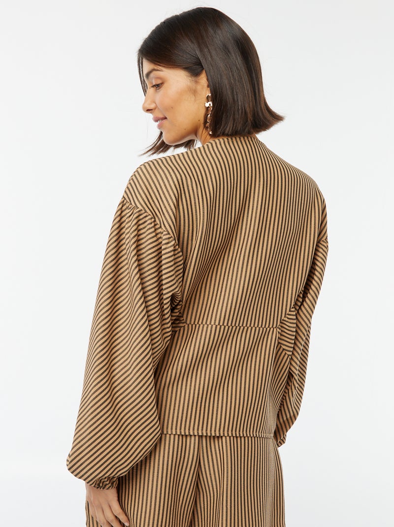 Blusa oversize con rayas MARRON - Kiabi