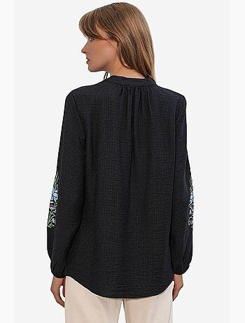 Blusa oversize de crepé bordado bdart