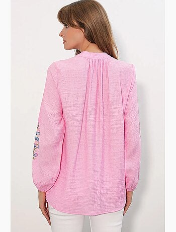 Blusa oversize de crepé bordado bdart