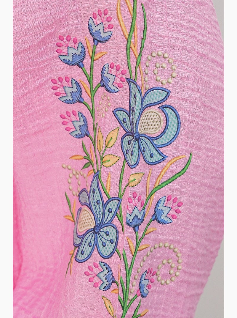 Blusa oversize de crepé bordado bdart Rosa fluo/Solinotes - Kiabi