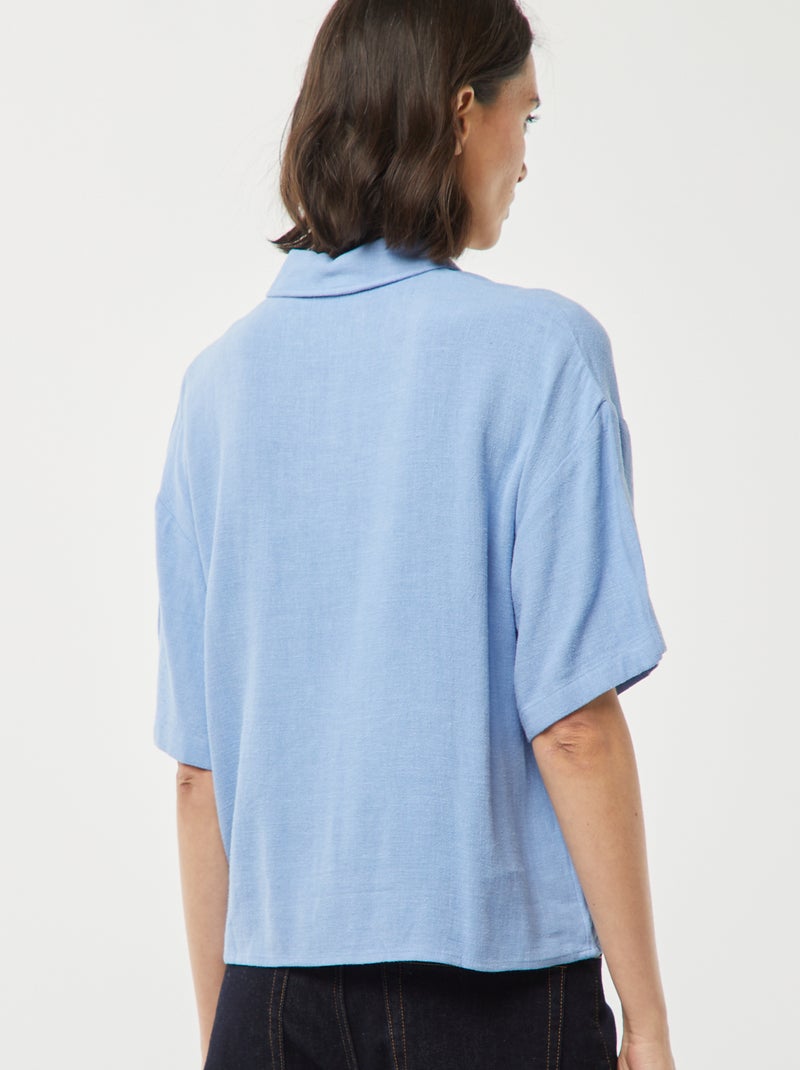 Blusa oversize de lino AZUL - Kiabi