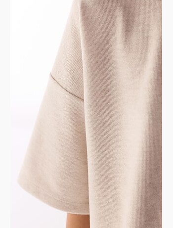 Blusa oversize melange de manga corta, cálida penti