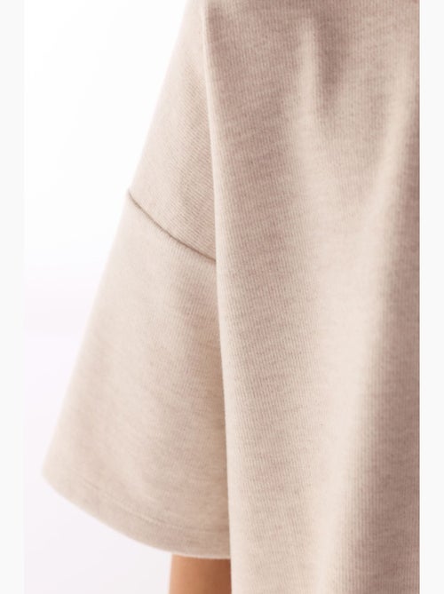 Blusa oversize melange de manga corta, cálida penti - Kiabi