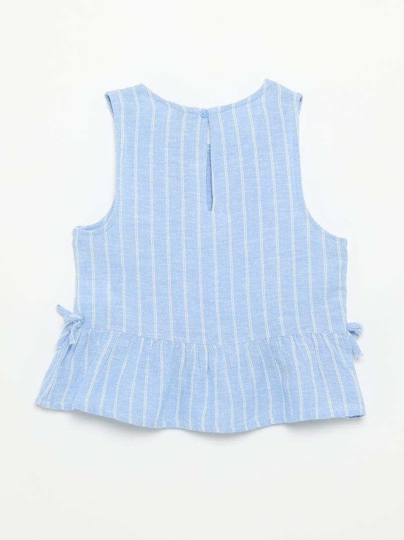 Blusa peplum con lazos fantasía Azul - Kiabi