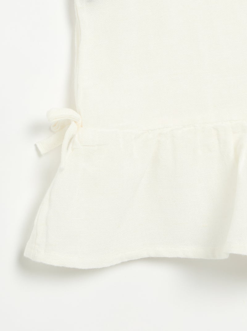 Blusa peplum con lazos fantasía Blanco - Kiabi