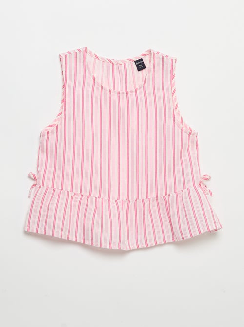 Blusa peplum con lazos fantasía - Kiabi