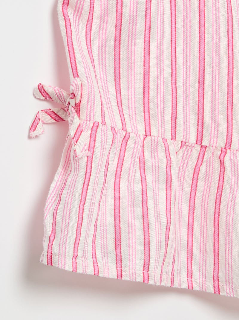 Blusa peplum con lazos fantasía Rosa - Kiabi