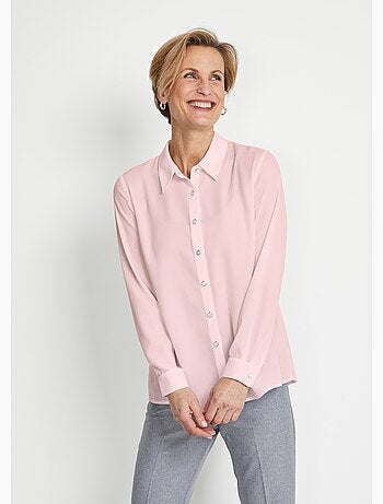 Blusa plisada con botones joya en la espalda. - Afibel