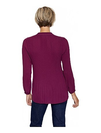 Blusa plisada con cuello con volantes - AFIBEL