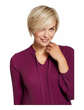 Blusa plisada con cuello con volantes - AFIBEL