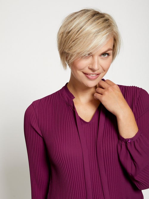 Blusa plisada con cuello con volantes - AFIBEL - Kiabi